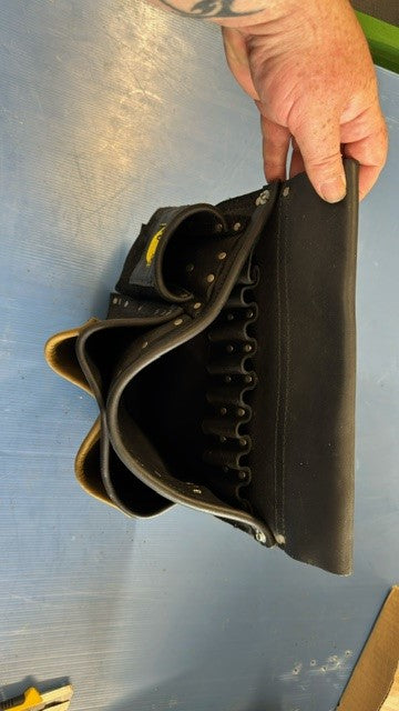 Factory Sample - Black Commercial Electrician Pouch with Green feature Pocket